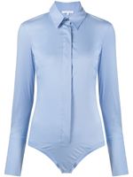 Patrizia Pepe body-chemise cintré - Bleu