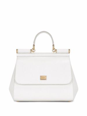 Dolce & Gabbana grand sac à main Sicily à imprimé iguane - Blanc