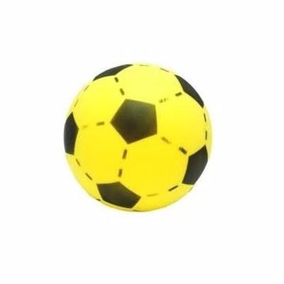 T&F Creations Softbal foam - 3x - voetbal print - geel - zacht - 20 cm - speelgoed ballen