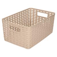 Opbergmand - Kastmand - rotan kunststof - taupe - 6 Liter - 19 x 29 x 13 cm - thumbnail