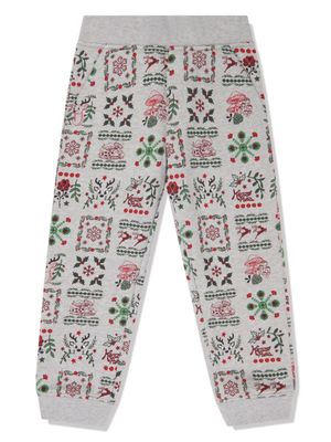 Kenzo Kids pantalon de jogging à motif graphique - Gris