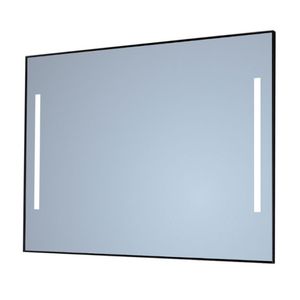 Spiegel Sanicare Q-Mirrors 85x70 cm Rechthoek Met Links & Rechts LED Cold White, Omlijsting Mat Zwart incl. ophangmateriaal Zonder Schakelaar