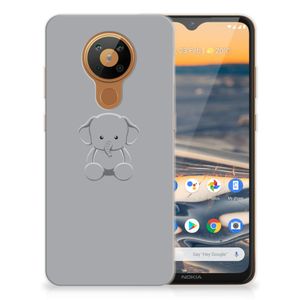 Nokia 5.3 Telefoonhoesje met Naam Grijs Baby Olifant