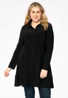 Yoek Blouse met ruches | Zwart | Maat 58/60