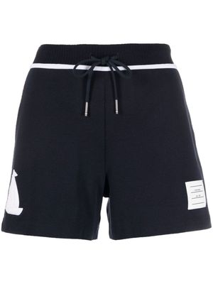 Thom Browne short de jogging à patch logo - Bleu
