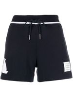 Thom Browne short de jogging à patch logo - Bleu