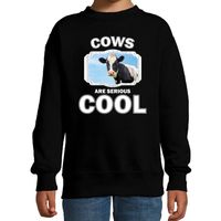 Dieren koe sweater zwart kinderen - cows are cool trui jongens en meisjes - thumbnail