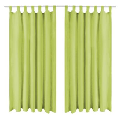 Micro-satijnen gordijnen met lussen 140x175 cm groen 2 st