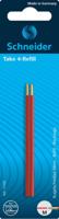 Schneider balpenvulling Take 4, rood, etui van 2 stuks Schneider balpenvulling Take 4, rood, etui van 2 stuks