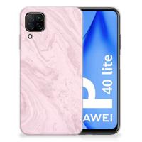 Huawei P40 Lite | TPU | Siliconen hoesje | Marble Pink - Origineel Cadeau Vriendin