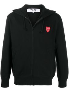 Comme Des Garçons Play hoodie zippé à patch logo - Noir