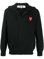 Comme Des Garçons Play hoodie zippé à patch logo - Noir - thumbnail