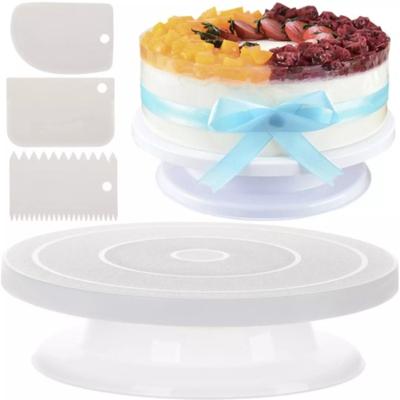 Ruhhy Taart presenteer plateau set - met spatels - draaibaar - 28 cm - cakeplateau met voet