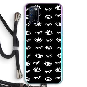 Eye pattern #3: Oppo A92 Transparant Hoesje met koord