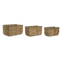 Mandenset Home ESPRIT Natuurlijk Zeegras Natuurlijke Vezel Boho (3 Onderdelen)