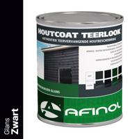 Afinol Houtcoat Teerlook Glans Zwart 750 ml