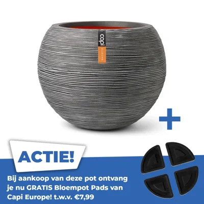 Vaas bol Rib NL Ø40 H32 antraciet