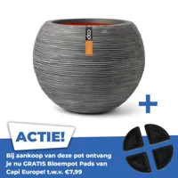 Vaas bol Rib NL Ø40 H32 antraciet