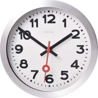 NeXtime ne-3998ar wandklok dia. 19 cm, geborsteld aluminium, &apos;station&apos;