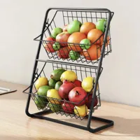 StackEase Dubbele Metalen Fruitmand StackEase Dubbele Metalen Fruitmand