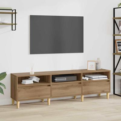 TV-kast artisanaal eikenkleurig 150 x 30 x 45 cm Bewerkt hout
