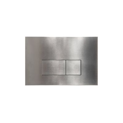 Bedieningsplaat Qeramiq Push Met DualfFush Frontbediening Metaal Rechthoek Steel Qeramiq