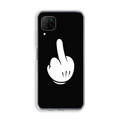Middle finger black: Huawei P40 Lite Transparant Hoesje
