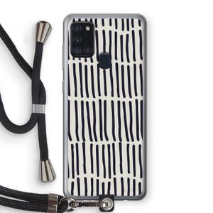Moroccan stripes: Samsung Galaxy A21s Transparant Hoesje met koord