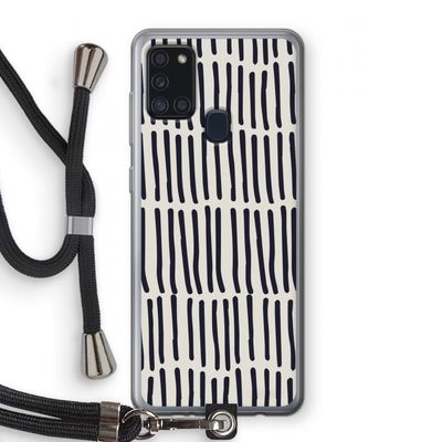 Moroccan stripes: Samsung Galaxy A21s Transparant Hoesje met koord