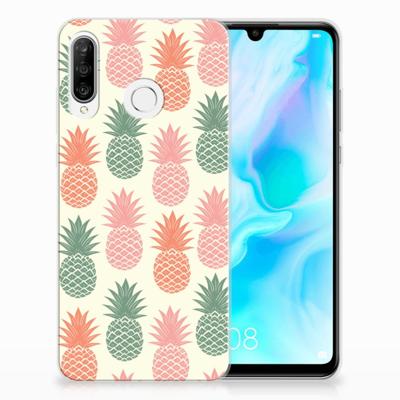 Huawei P30 Lite | Siliconen Case | Ananas