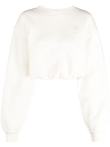 SANDRO logo-embroidered cropped sweatshirt - Blanc