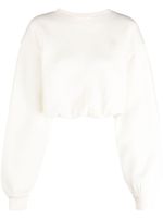 SANDRO logo-embroidered cropped sweatshirt - Blanc - thumbnail