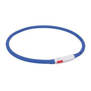 Trixie Halsband usb siliconen lichtgevend oplaadbaar royal blauw