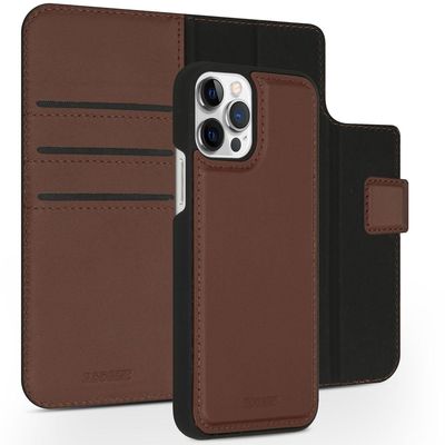 Accezz Premium Leather 2 in 1 Wallet Book Case voor Apple iPhone 12 (Pro) Telefoonhoesje Bruin Accezz Premium Leather 2 in 1 Wallet Book Case voor Apple iPhone 12 (Pro) Telefoonhoesje Bruin