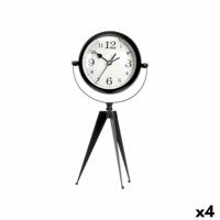 Tafelklok Statief Zwart Metaal 14 x 30 x 11 cm (4 Stuks)