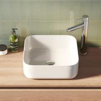 Brauer Dew Waskom - Rechthoekig Afgerond - 39 cm - Keramiek - Hoogglans - Wit