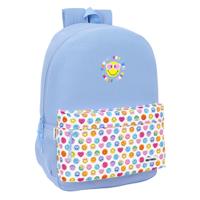 Schoolrugzak Smiley Joyful Blauw Multicolour 30 x 46 x 14 cm