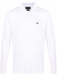 Emporio Armani polo à logo imprimé - Blanc