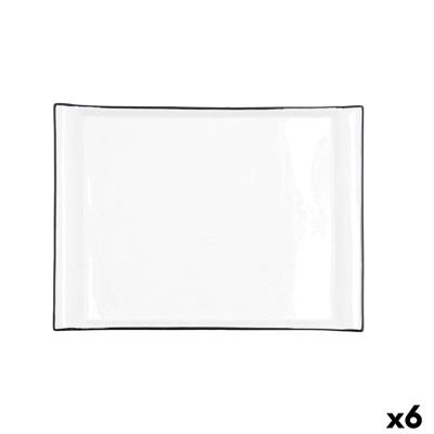 Snackdienblad Quid Gastro Wit Zwart Keramisch 31 x 23 cm (6 Stuks)