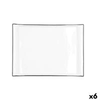 Snackdienblad Quid Gastro Wit Zwart Keramisch 31 x 23 cm (6 Stuks)