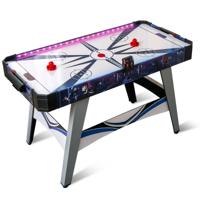 Airhockey-tafel Aangedreven Hockeytafel met 2 Schuivers en Pucks Verstelbare Voetkussens Blauw