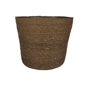 Plantenpot/bloempot van jute/zeegras diameter 30 cm en hoogte 26 cm camel bruin