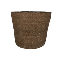 Plantenpot/bloempot van jute/zeegras diameter 30 cm en hoogte 26 cm camel bruin - thumbnail