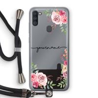 Rozen: Samsung Galaxy A11 Transparant Hoesje met koord