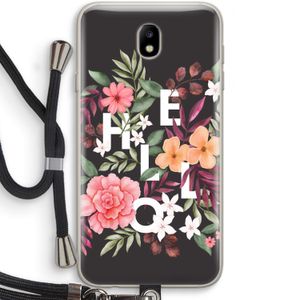 Hello in flowers: Samsung Galaxy J7 (2017) Transparant Hoesje met koord