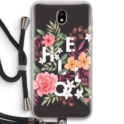 Hello in flowers: Samsung Galaxy J7 (2017) Transparant Hoesje met koord