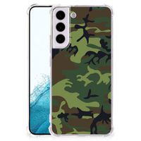 Samsung Galaxy S22 Doorzichtige Silicone Hoesje Army Dark - thumbnail