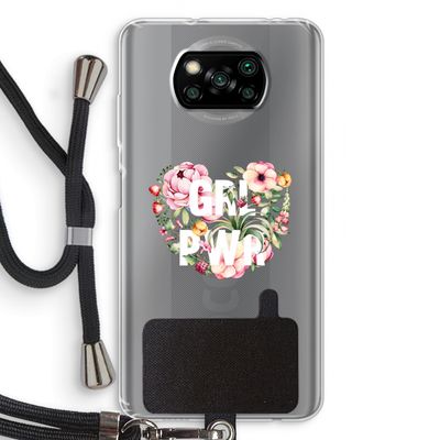 GRL PWR Flower: Xiaomi Poco X3 NFC Transparant Hoesje met koord