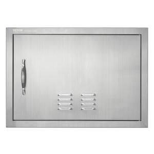 VEVOR Grilltoegangsdeur, 610 x 432 mm, enkele buitenkeukendeur, inbouw roestvrijstalen deur, verticale wanddeur met handvat en ventilatieopeningen, voor grilleiland, grillstation, buitenkast