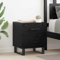 Bedside kasten 2 pcs Zwart eiken 40 x 35 x 47,5 cm Bewerkt hout